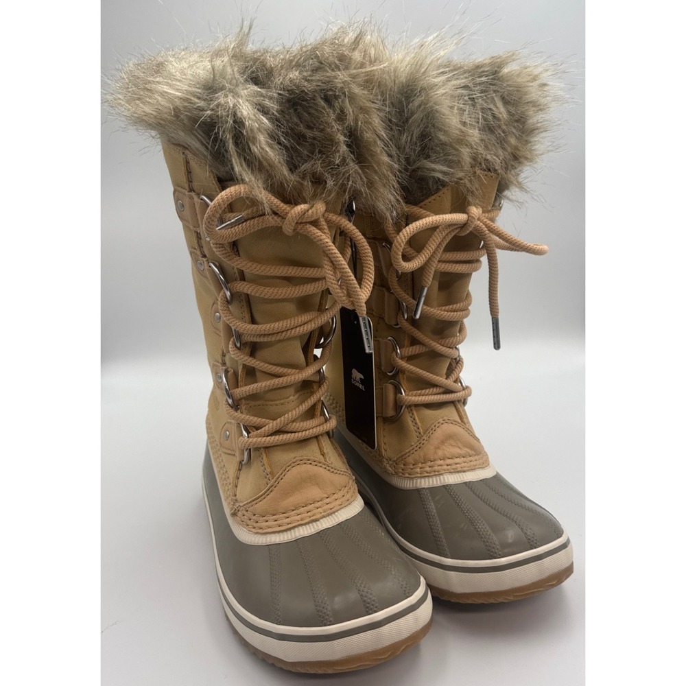 Sorel Joan of Arctic Winter Boots Size 6 Tan Brown Waterproof Insulated Faux Fur